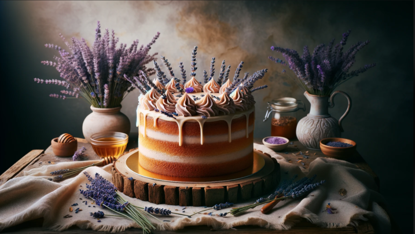 The AI Gourmet Honey Lavender Cake