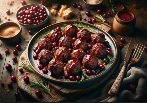 The AI Gourmet Spiced Cranberry Meatballs