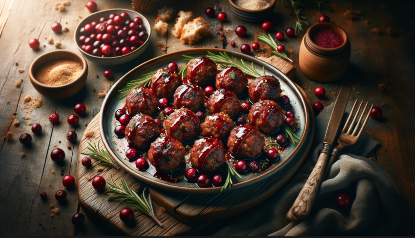 The AI Gourmet Spiced Cranberry Meatballs