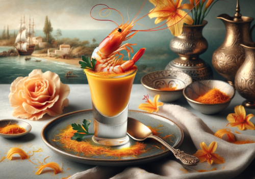 Saffron and Seafood Soup Shots