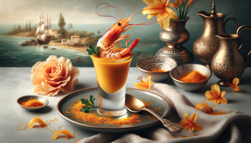 Saffron and Seafood Soup Shots