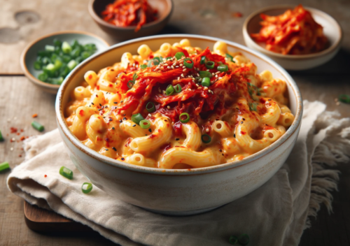 Spicy Kimchi Mac and Cheese