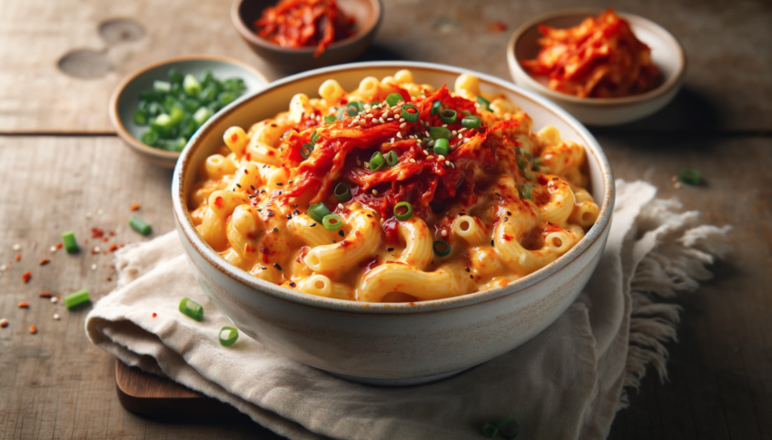 Spicy Kimchi Mac and Cheese