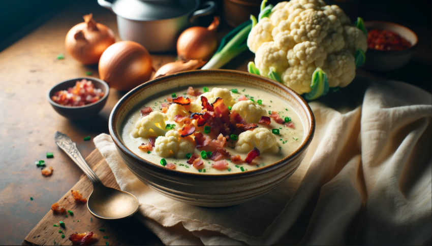 Cauliflower and Bacon Chowder